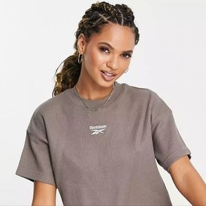 Reebok boxy waffle knit crop top